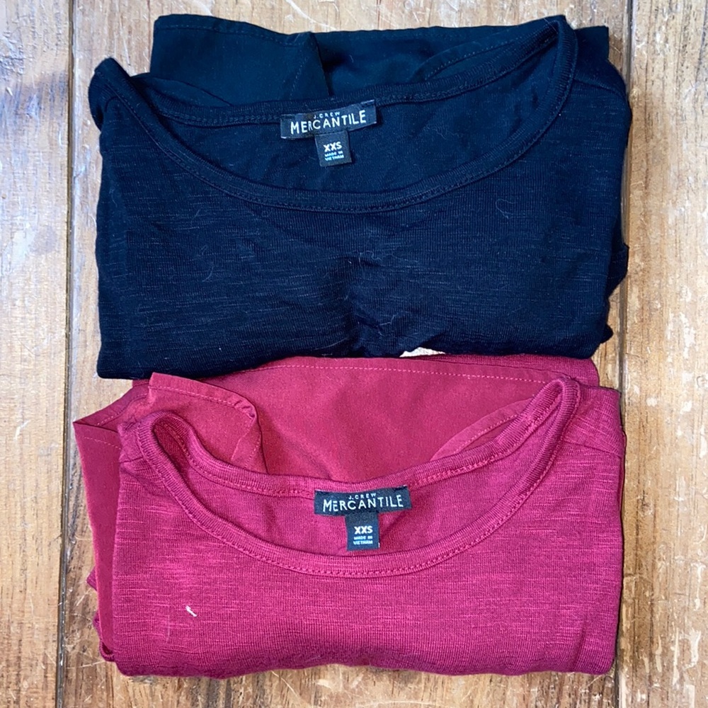 J. Crew Mercantile - Red and Black Long Sleeves (Size XXS)